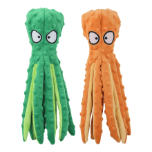 Plyšová hračka pre psov Crinkle Octopus, sada 2 kusov, zelená a oranžová