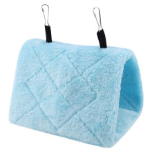 Casetta sospesa per pappagalli in lana, calda per l'inverno, 6,29x3,93x4,33 pollici, blu.