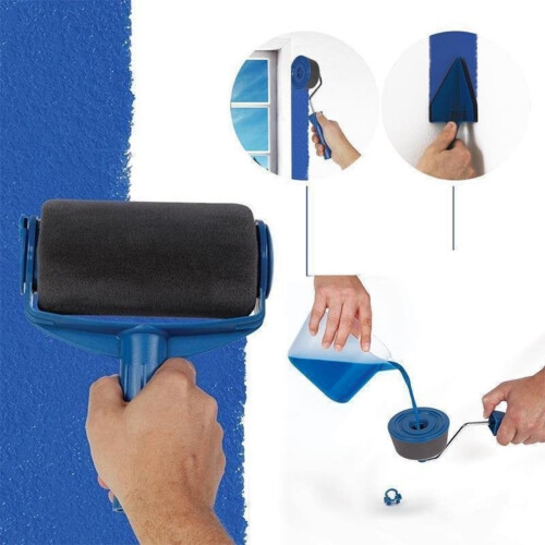 Kit de rodillo de pintura con mango extensible (9 piezas)