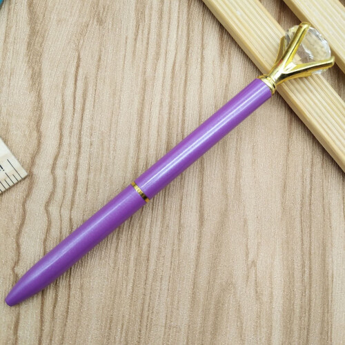 Kristallen balpen met groot diamantdesign, 1 stuk