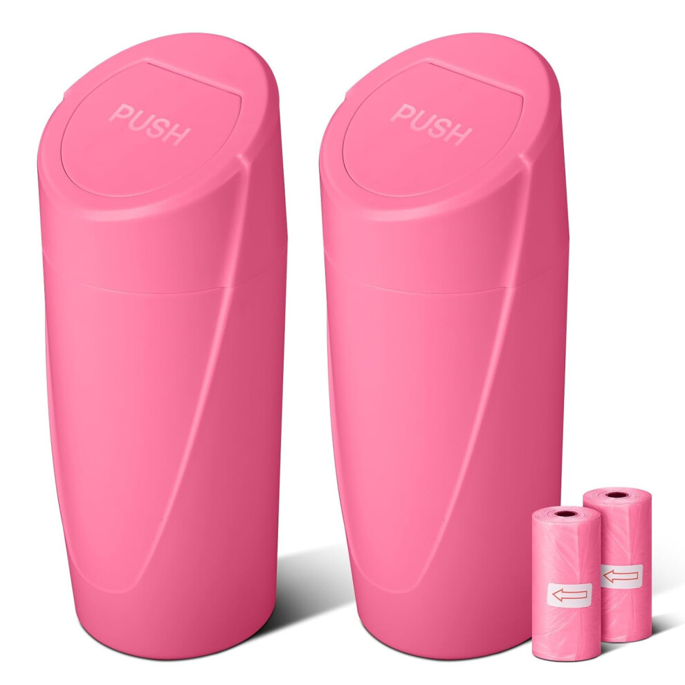 Car Trash Can With Lid Rose 2-Pack + 40 Bags Red 9377112849096