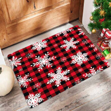 Christmas door mat red 24x16 inches absorbent non-slip