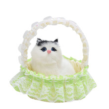 Mini juguete con forma de zapato de gato con sonido de maullido y postura para dormir.