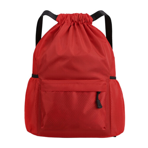 Bolsa de ginástica leve com cordão, com porta-garrafa e