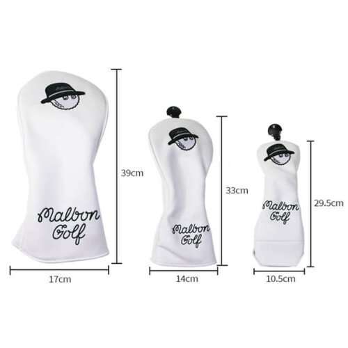 Golf Wood Head Cover White 1 Piece 1