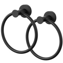 Anneau porte-serviettes RUseeN en acier inoxydable noir (lot de 2)