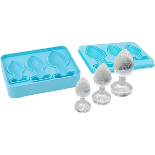 Butt Plug Ice Cube Tray Silicone Mold Blue 1