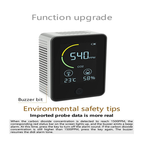 CO2 Meter with LCD Backlight Indoor CO2 Detector 2