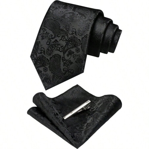 Herenset met paisley stropdas, pochet en dasspeld