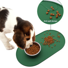 Alfombrilla de silicona para alimentar mascotas con bordes elevados 17,91 x 9,76 pulgadas
