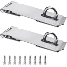 Stainless Steel Gate Lock Hasp 5 Inch 2 Pack Silver