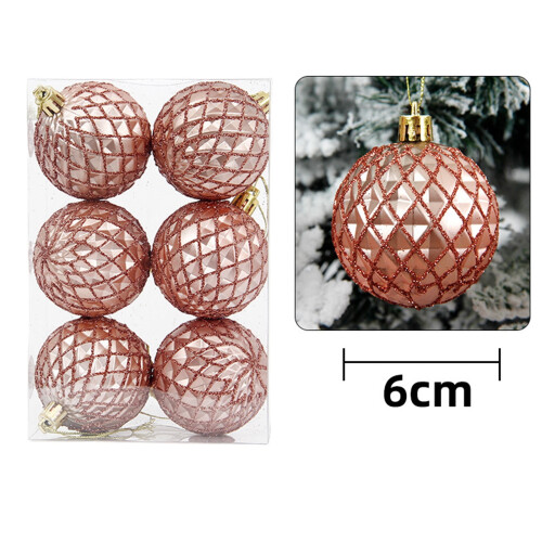 Weihnachtskugel-Anhänger, dekorativ, bruchsicher, 60 mm, 6er-Set