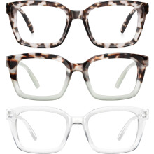 Lesebrille mit Blaulichtfilter, übergroßes quadratisches Gestell