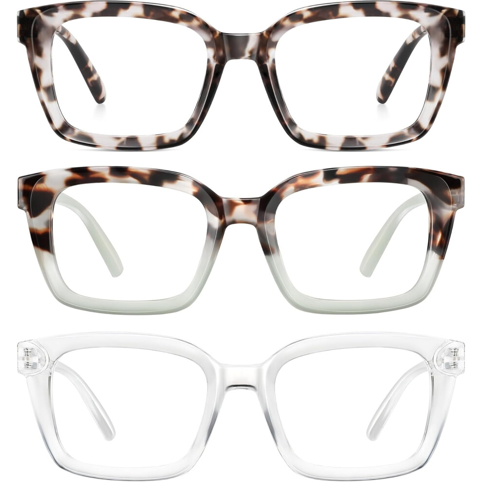 Reading Glasses Blue Light Blocking Oversize Square Frame
