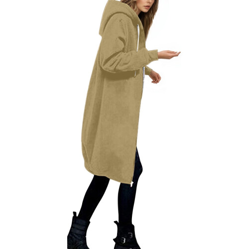 Giacca in pile da donna con cappuccio e cerniera, 1 pezzo