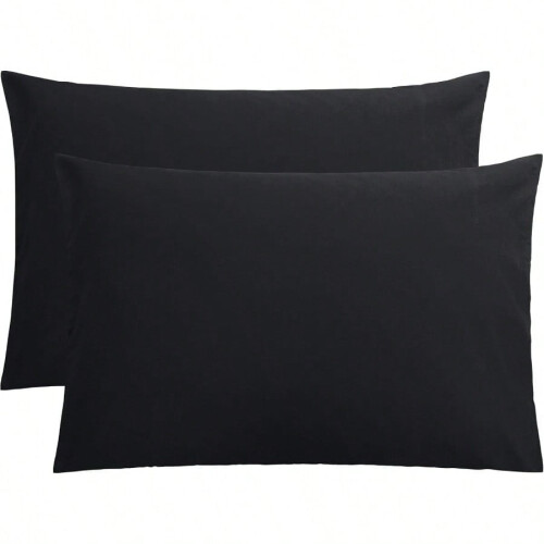 Microvezel kussenslopen, queensize, 2 stuks, zwart