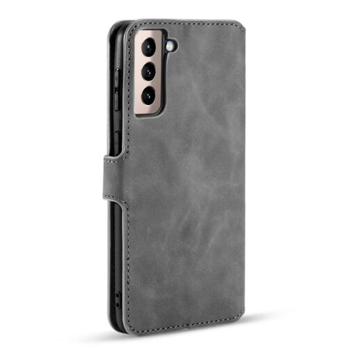 Samsung Galaxy S21 retro leather case grey 2