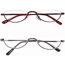 Lunettes de lecture demi-monture en métal, charnière à ressort, 2,50 (2 paires)