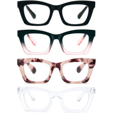 Damen-Lesebrille im Oprah-Stil, quadratisches Gestell, blau