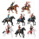 Modellini in miniatura di cowboy, cavalli e indiani (8 pezzi) 1