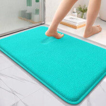 Tapete de Banho de Espuma Viscoelástica Azul-petróleo 91x61cm Antiderrapante