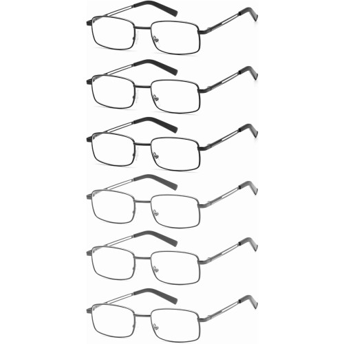 Lesebrille für Herren, Metall, Edelstahl, Flex-Lesebrille