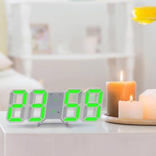 LED wall clock with digital display and night mode 1