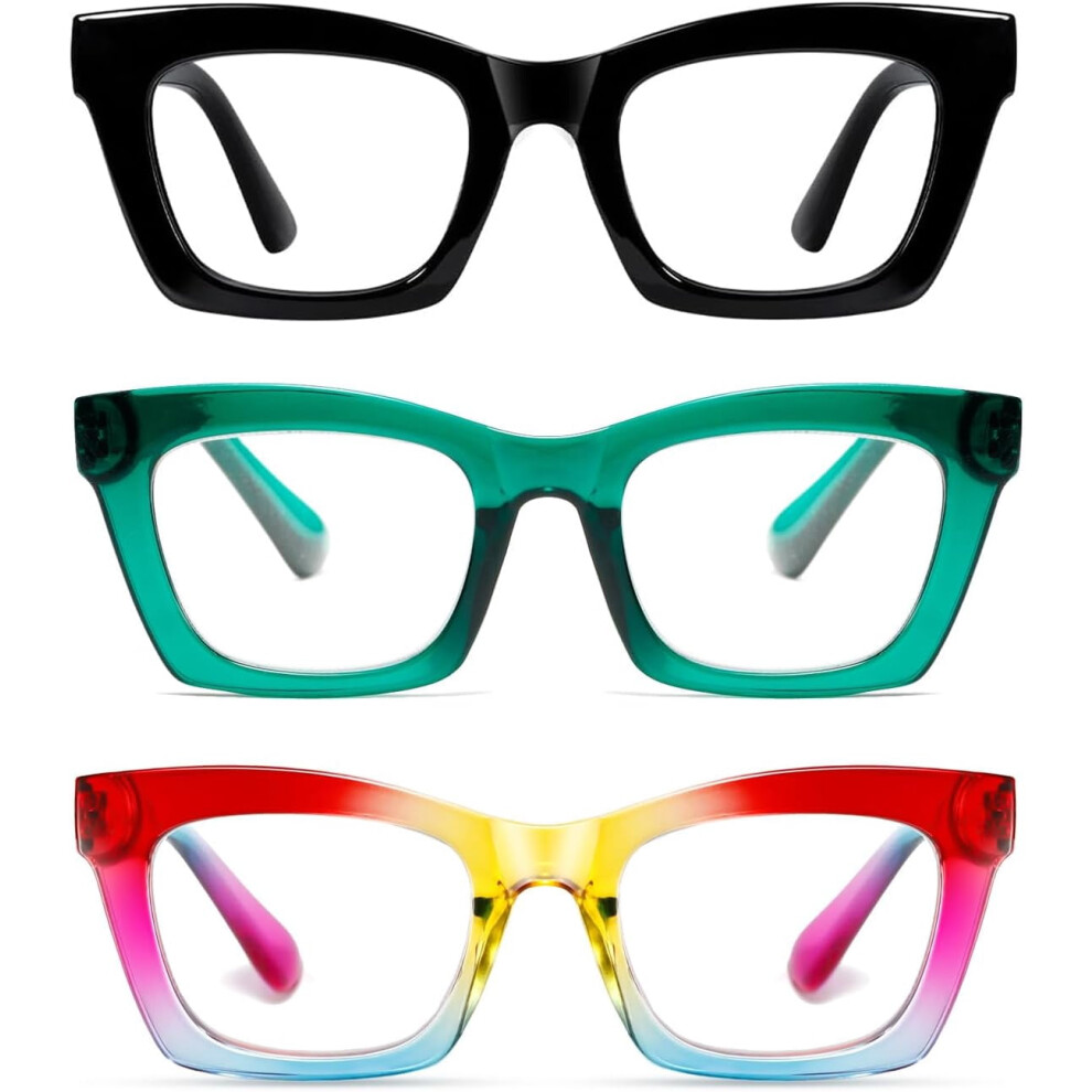 Reading Glasses Blue Light Blocking Square Spring Hinge
