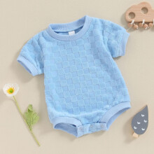 Tutina a bolle in cotone a quadri per neonati (maschietti e femminucce)
