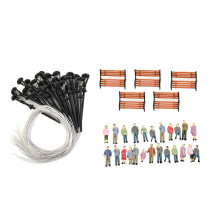 HO OO Scale Model Train Scenery Set 49 Pieces