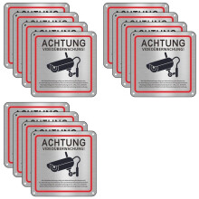 Videoövervakningsskylt, Videoövervakning Privat Egendom, 15 X 15 cm Metallvarning Videoövervakningsskylt 12pack