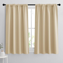 Blackout Curtains for Bedroom Beige 72 Inch 2 Panels