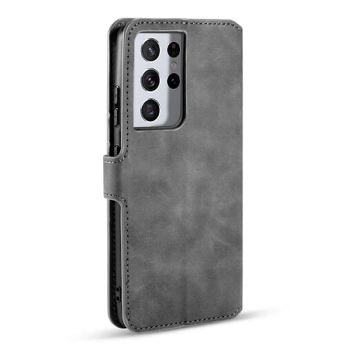 Samsung Galaxy S21 Ultra retro leather case grey 2