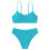Set de costum de baie solid din 2 piese pentru fetițe, talie înaltă, tip bikini 1