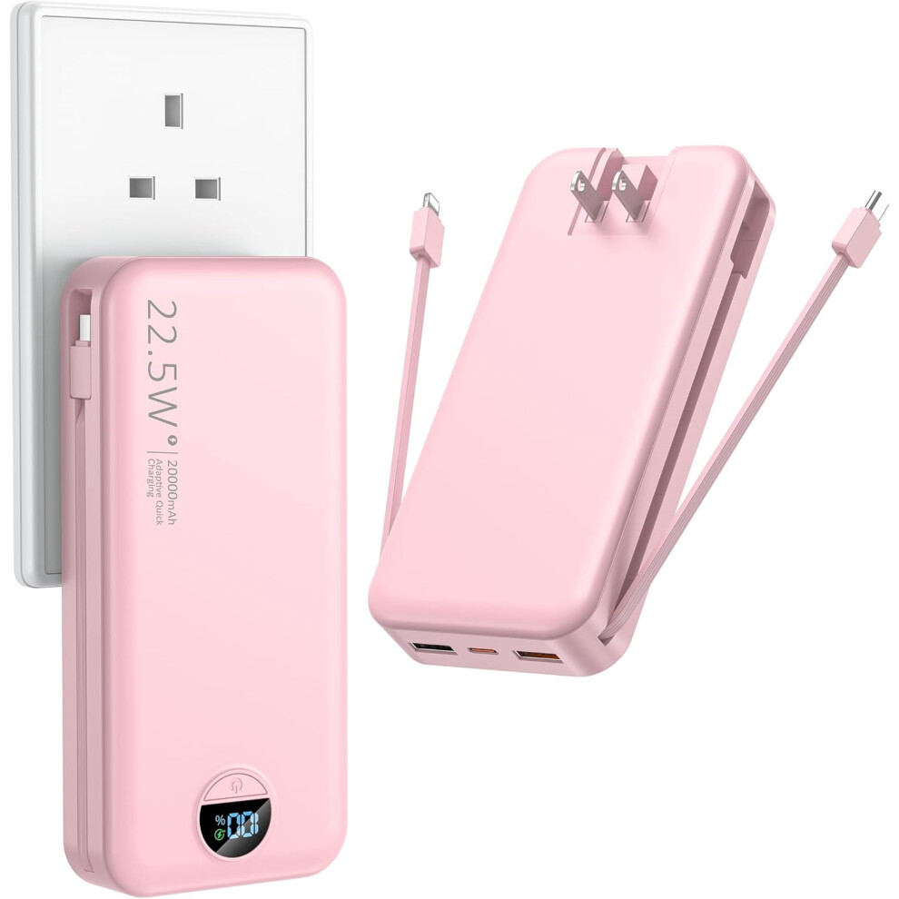 Portable 20000Mah Usb-C Power Bank With Built-In Cables And 9097180047520