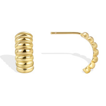Gold Plated Twisted Stud Earrings for Women