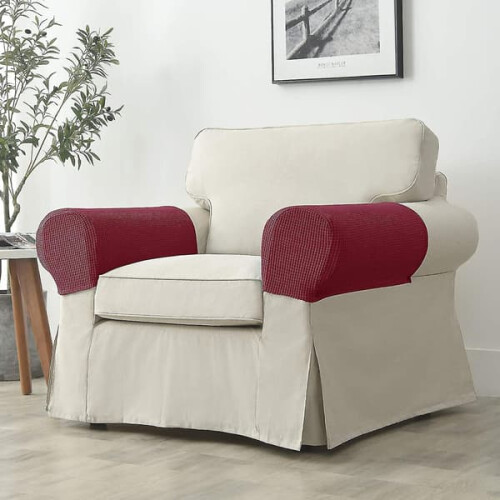 Armrest Covers for Armchairs and Sofas Burgundy 2