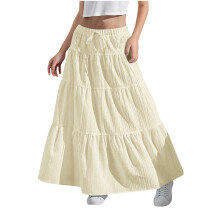 Girls Boho Maxi Skirt High Waist A-Line Flowy Ankle Length