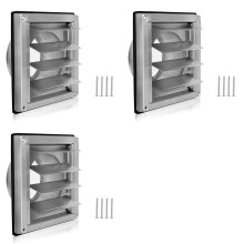 3X Lüftungsgitter 150 mm Edelstahl-Abdeckung für Lüftungsschlitze, Lamellengitter-Abdeckung, Flacher Luftkanal, Wandeinlass