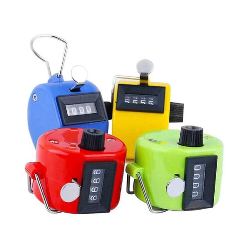 Hand Calculator 4-Digit Mechanical 6 pcs Assorted Colors 1