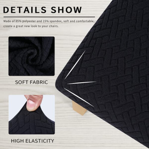 Black polar fleece dustproof cover set 4 pieces 1