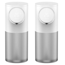 2X Foam Soap Dispenser Automatic Recharge 320Ml Liquid Soap Dispenser Digital Display Foam Hand Dispenser White
