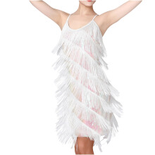 Women's Salsa Dance Dress with Sequins and Tassels