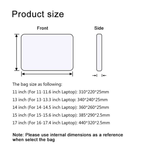 Laptop Sleeve Case Black for 17-17.4 Inch 2