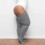 Thigh High Stockings Solid Cotton Plus Size Grey 5