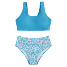 Toddler Girl 2-Piece Floral Swimsuit Set High Waist Bikini