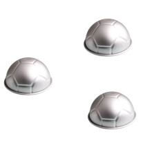 3 PCS 3D Half Round Shaped Football Cake Mold 8 Inch Thickening Aluminum Alloy Mould Birthday Baking Pan
