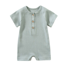 AWZXDE Baby Boys Romper Short Sleeve Light Green 0-24 Months