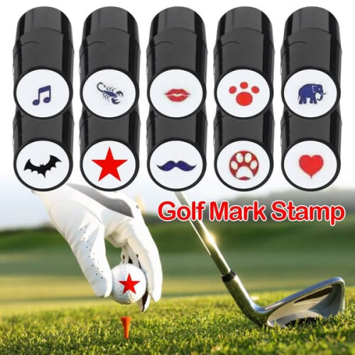 Golf ball stamp marker black imprint 6 pieces 1