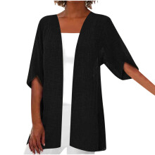 Women's Cotton-Linen Cardigan Half Sleeve Lightweight Fall